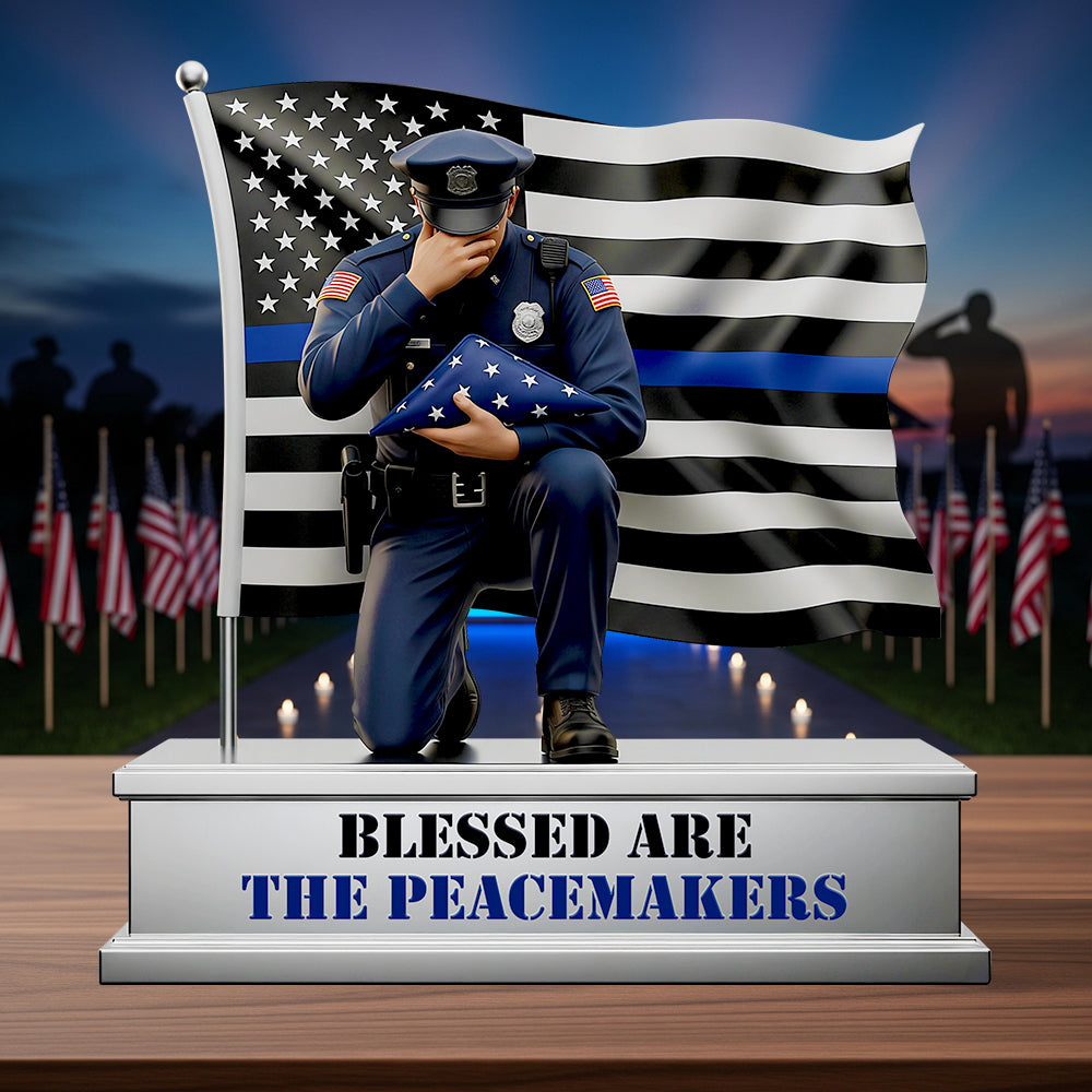 Blessed Are The Peacemakers - Personalized Police Honoring Acrylic Plaque Shaped Plaques PopCulturePrints