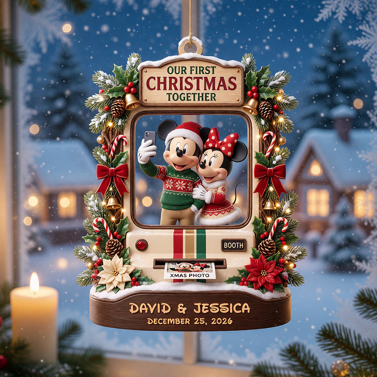 Our First Christmas Together Ornament - Personalized Gift for Couples