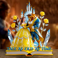 Load image into Gallery viewer, Tale as Old as Time - Adorable Couple Acrylic Plaque | Personalized Gift for Couples Shaped Plaques PopCulturePrints
