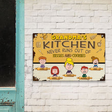 Load image into Gallery viewer, Personalized Grandma&#39;s Kitchen Metal Sign - Custom Cartoon Family Characters
