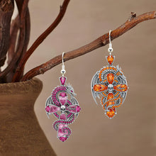 Load image into Gallery viewer, “Embrace Your Inner Guardian” - Gothic Guardian Dragon On Cross Earrings - Personalized Gifts For Fantasy Altar Drake Dragon Lovers Earrings PopCulturePrints
