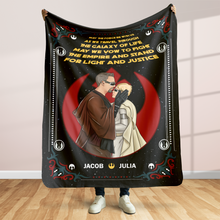 Load image into Gallery viewer, Personalized Galaxy Adventure Couple Blanket
