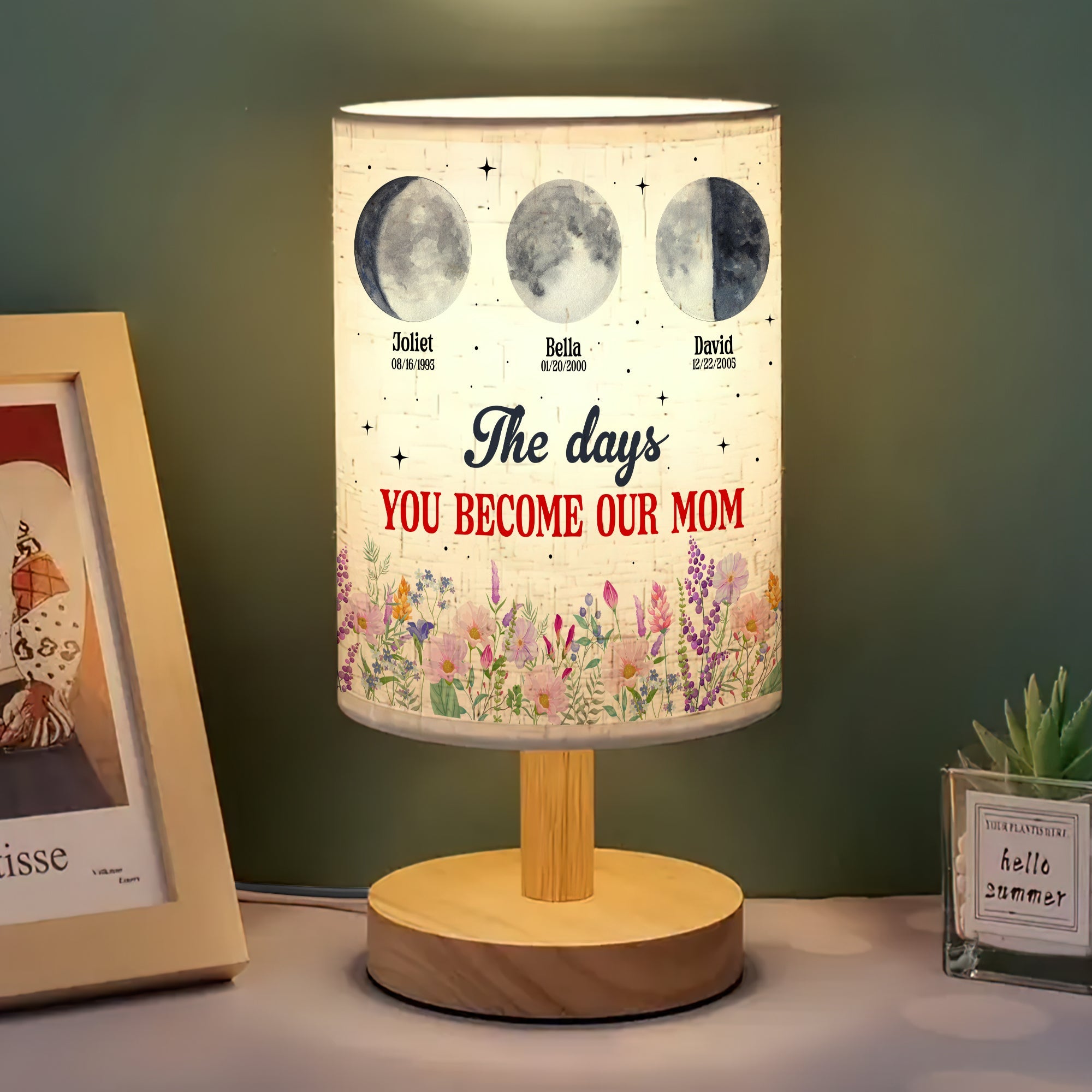 "The days YOU BECOME OUR MOM" - Personalized Table Lamp for Mother’s Day - Custom Gift for Moms and Grandmas Table Lamp PopCulturePrints