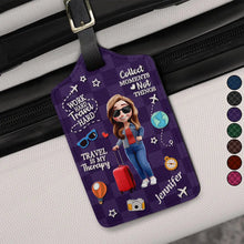 Load image into Gallery viewer, Travel Is My Therapy - Personalized Luggage Tag Luggage Tag PopCulturePrints
