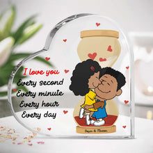 Load image into Gallery viewer, Personalized Heart Plaque Hourglass for Couples - I Love You Shaped Plaques PopCulturePrints
