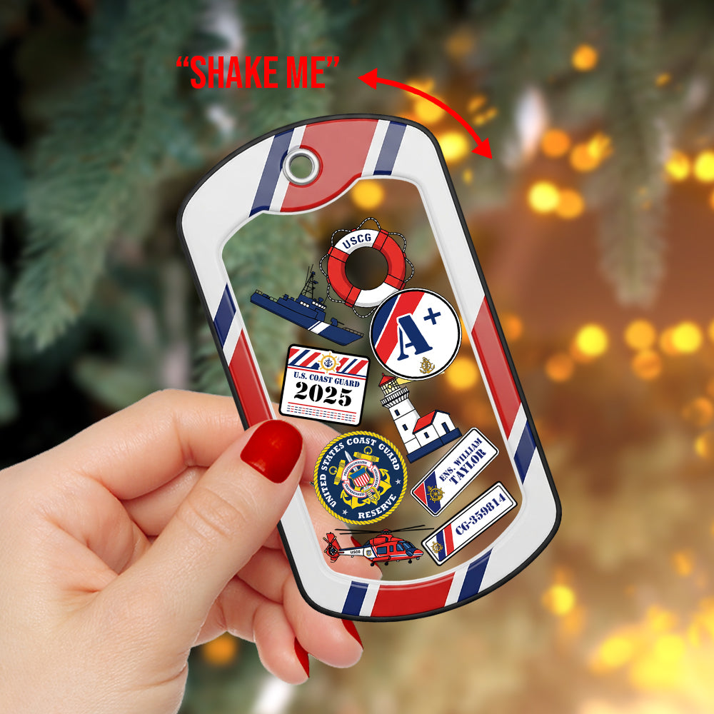 “Shake Me” - Military Pride Christmas Shaker Ornament - Personalized Custom Gifts for Soldiers, Veterans & Loved Ones Ornament PopCulturePrints
