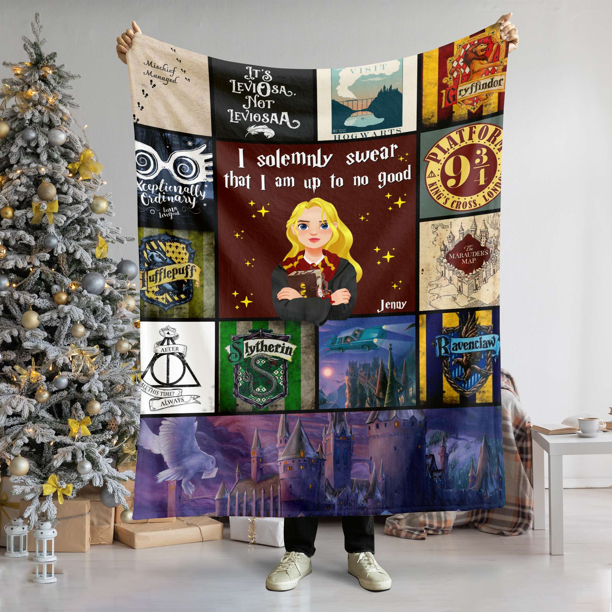 Magical Christmas Blanket for Wizard Enthusiasts