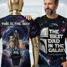 Load image into Gallery viewer, The Best Dad In The Galaxy - Personalized Shirt for Dad | Unique Father's Day Gift AOP Products PopCulturePrints
