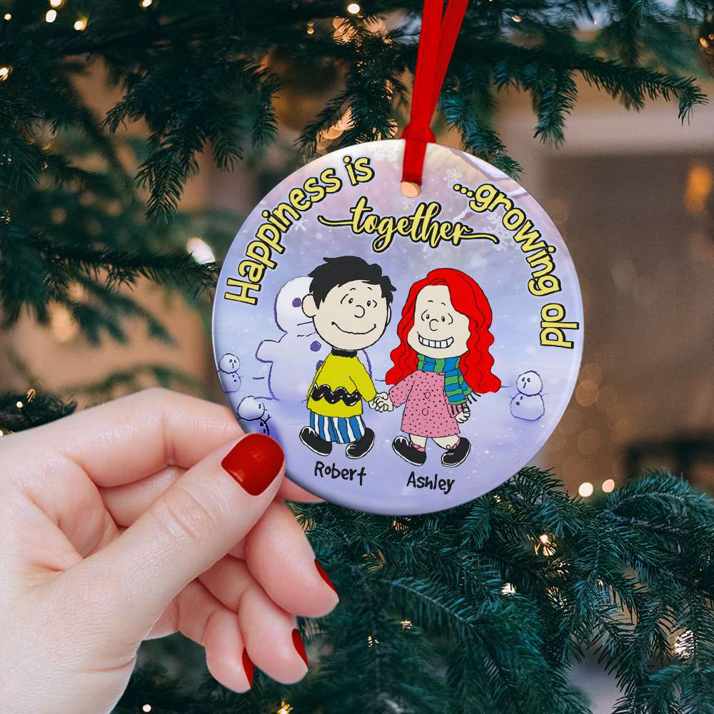 Personalized Hand In Hand Couple Christmas Ornament