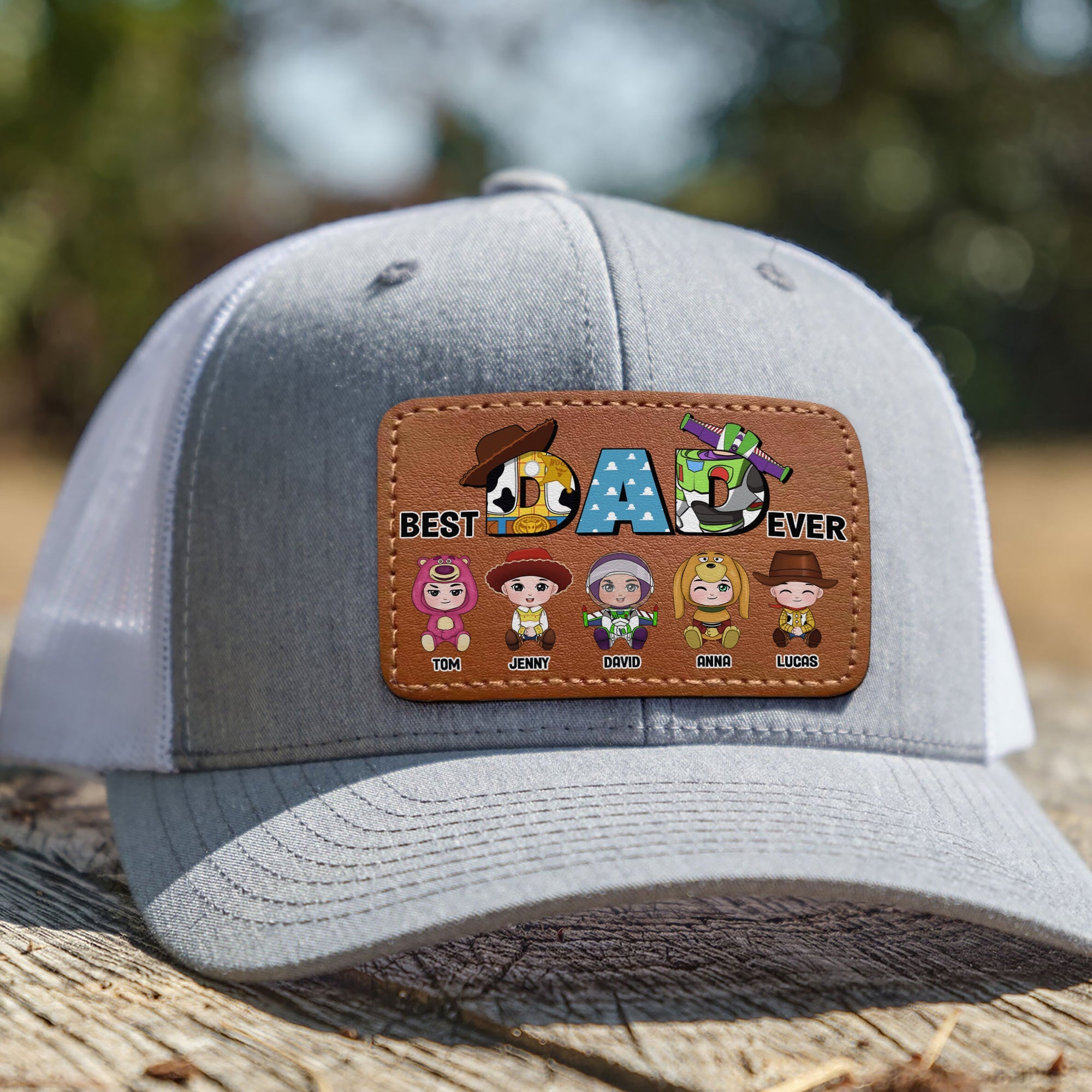 Custom Leather Patch Hat for Dad - Best Dad Ever Gift