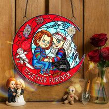 Load image into Gallery viewer, Together Forever - Horror Couple Suncatcher Ornament - Personalized Gift for Couples Ornament PopCulturePrints
