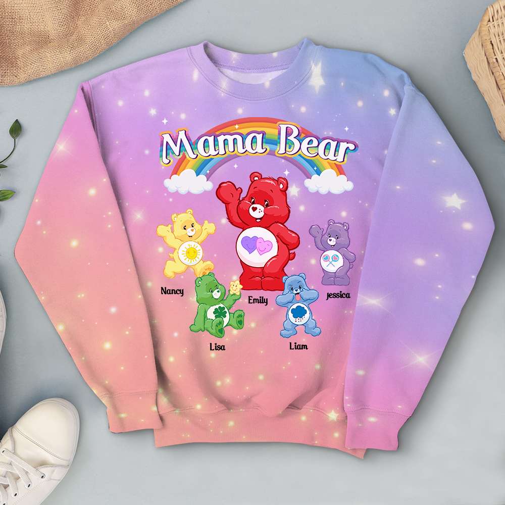 Custom Mama Bear T-Shirt with Kids' Names