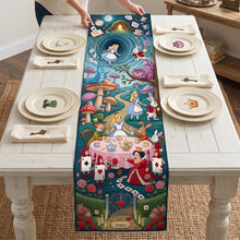 Load image into Gallery viewer, "Step into a Whimsical Wonderland with Our Fairy Tale Tea Party Table Runner" - Personalized Quilted Runner for Magical Occasions
