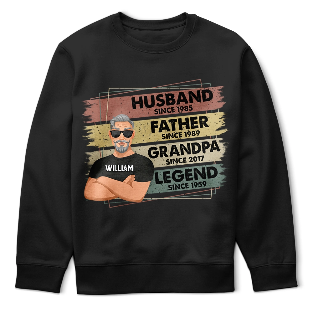 Husband, Father, Grandpa, Legend - Personalized T-Shirt for the Special Man in Your Life T-shirt PopCulturePrints