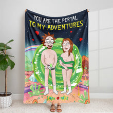 Load image into Gallery viewer, Personalized Adventure Portal Couple Blanket - Unique Valentine&#39;s Day Gifts Blanket PopCulturePrints
