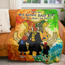 Load image into Gallery viewer, Personalized Best Wizard Dad Throw Blanket
