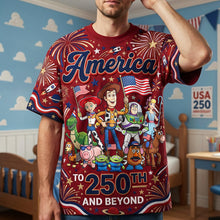 Load image into Gallery viewer, Celebrate America: 250th Patriotic Adventure Crew Shirt - Personalized Gift for Anniversaries and Special Occasions
