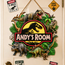 Load image into Gallery viewer, ''Unleash Your Imagination'' - Unique Personalized Acrylic Sign - Custom Home Decor Gift for Kids, Dinosaur Lovers, and Adventure Seekers
