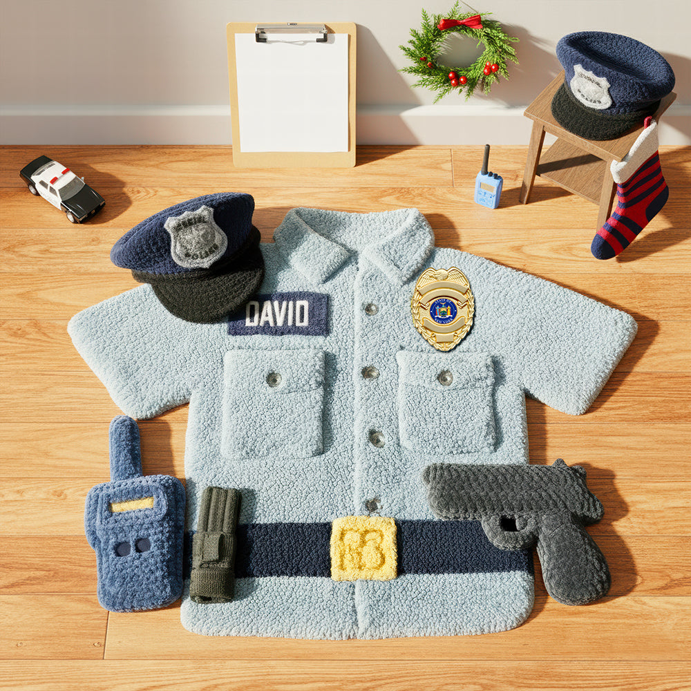 "Step Into Safety with Style" - Police Uniform Doormat - Personalized Gift for Law Enforcement Officers and Their Families Doormat PopCulturePrints