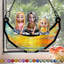 Load image into Gallery viewer, “Together Under the Moon – A Special Bond” - Personalized Window Hanging Suncatcher Ornament - Perfect Gift for Mom, Grandma and Kids Suncatcher Ornament PopCulturePrints
