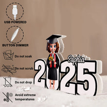 Load image into Gallery viewer, Celebrate Achievements: 3D Effect 2025 Graduation - Personalized Custom Shaped Light Box Light Box PopCulturePrints
