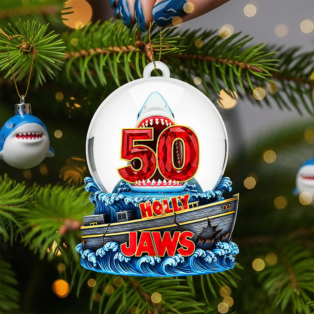 “Celebrate the Iconic 50 Years!” - Personalized Great Bite Ornament - Custom Gift for Movie Lovers Ornament PopCulturePrints