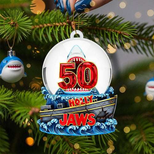 “Celebrate the Iconic 50 Years!” - Personalized Great Bite Ornament - Custom Gift for Movie Lovers Ornament PopCulturePrints