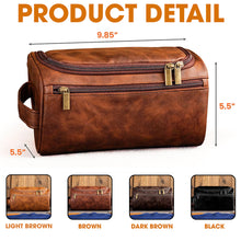 Load image into Gallery viewer, Ride in Style: Personalized Motorcycle Initial Letter Leather Toiletry Bag - Perfect Gift for Bikers Toiletry Bag PopCulturePrints
