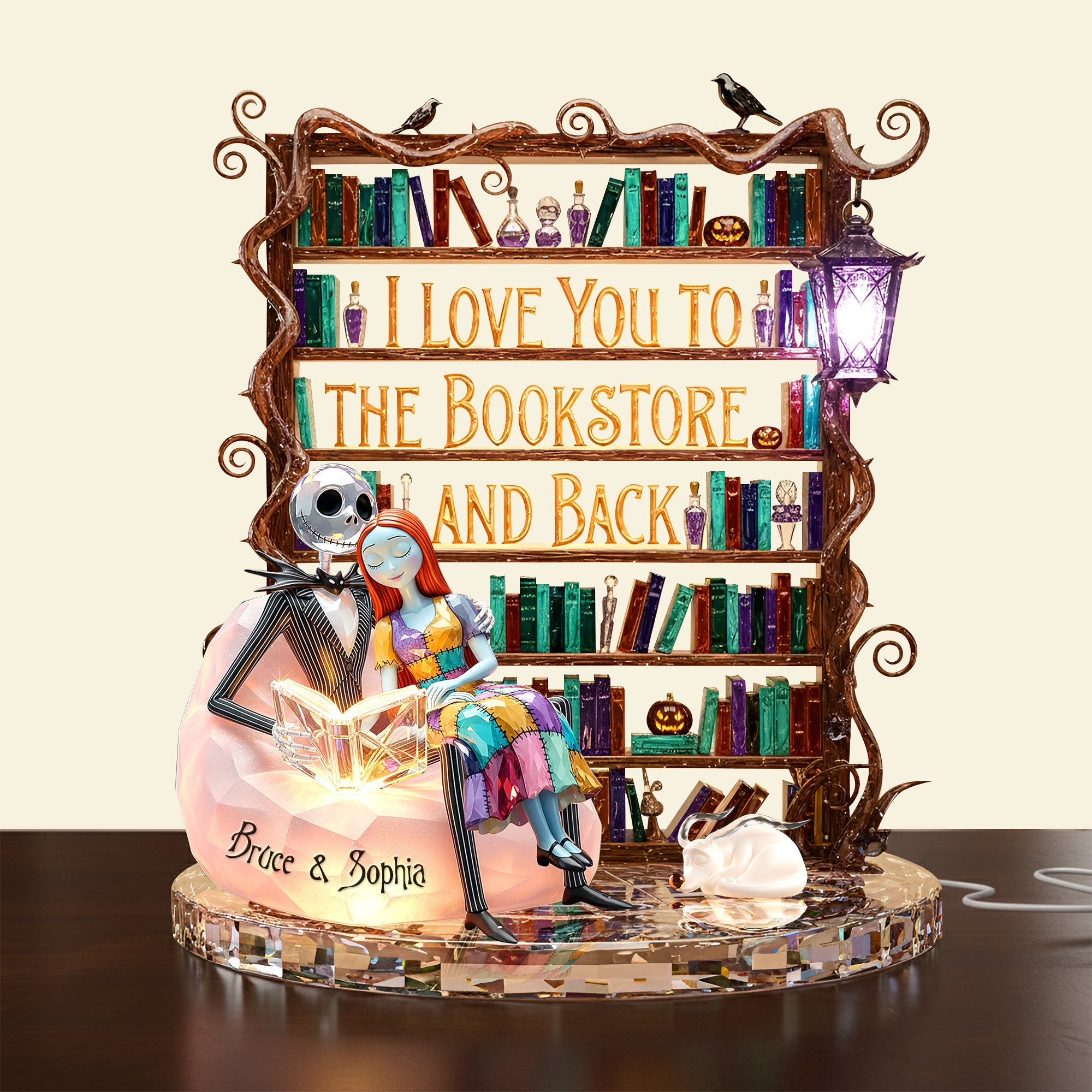 "I Love You to the Bookstore and Back" - Personalized Light Box for Couples - Unique Gift for Book Lovers Light Box PopCulturePrints