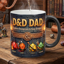 Load image into Gallery viewer, Epic D&amp;D Dad: Explore Dungeons &amp; Slay Dragons - Personalized Coffee Mug for Dad &amp; Grandpa Coffee Mug PopCulturePrints
