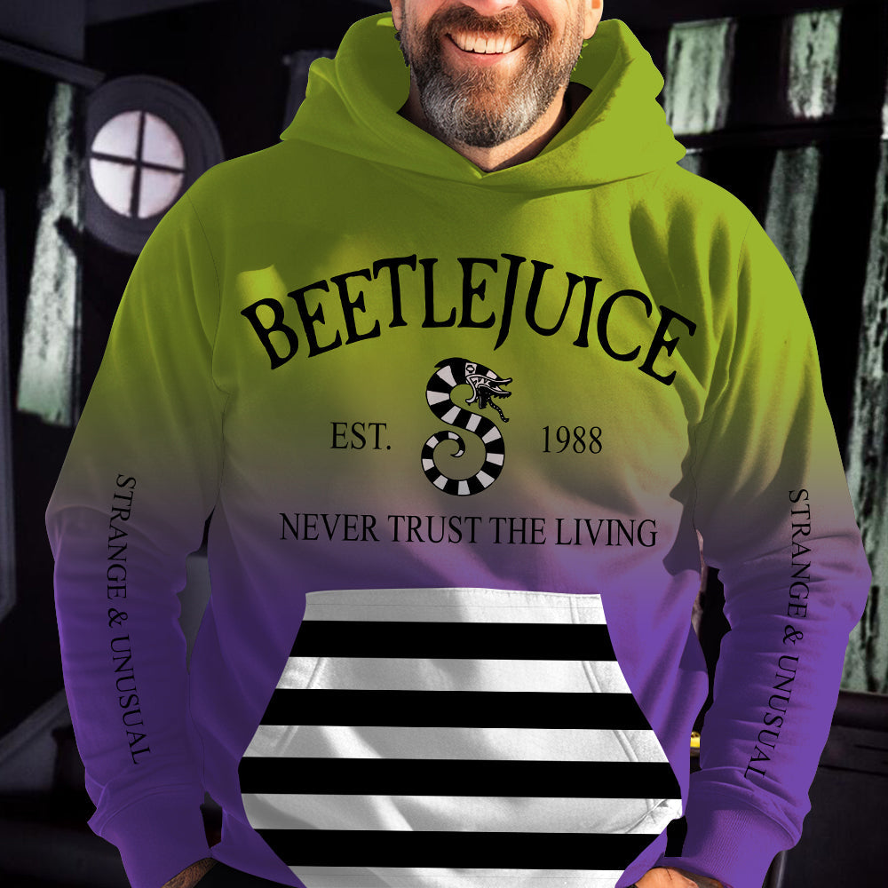 Beetlejuice Fan Hoodie - Never Trust The Living - Unisex Pullover