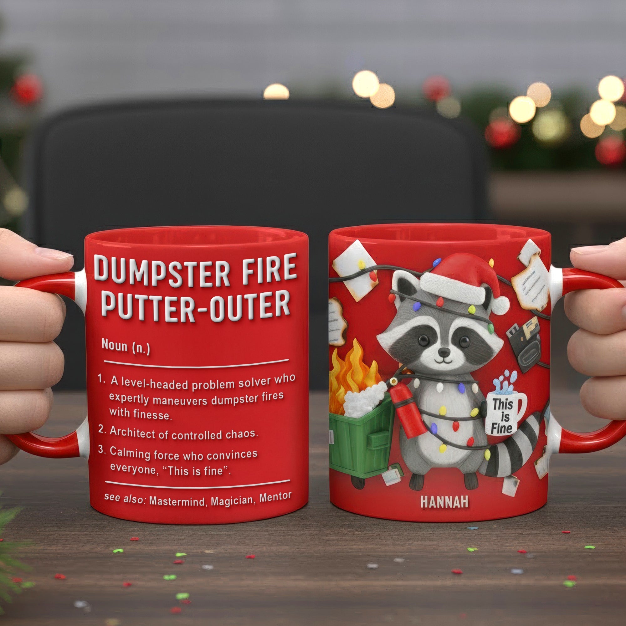 “A Level-Headed Problem Solver” – Funny Raccoon Office Coffee Mug | Personalized Gift for Coworkers, Friends & Family Coffee Mug PopCulturePrints