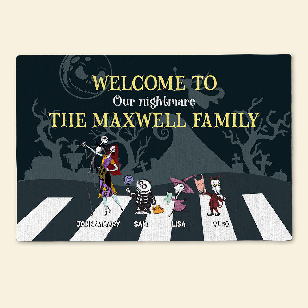 Custom Halloween Family Doormat - Welcome to Our Nightmare