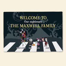 Load image into Gallery viewer, Custom Halloween Family Doormat - Welcome to Our Nightmare
