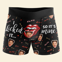 Load image into Gallery viewer, Personalized Couple Boxer Shorts - &#39;I Licked It, So It&#39;s Mine&#39; Boxer Briefs PopCulturePrints

