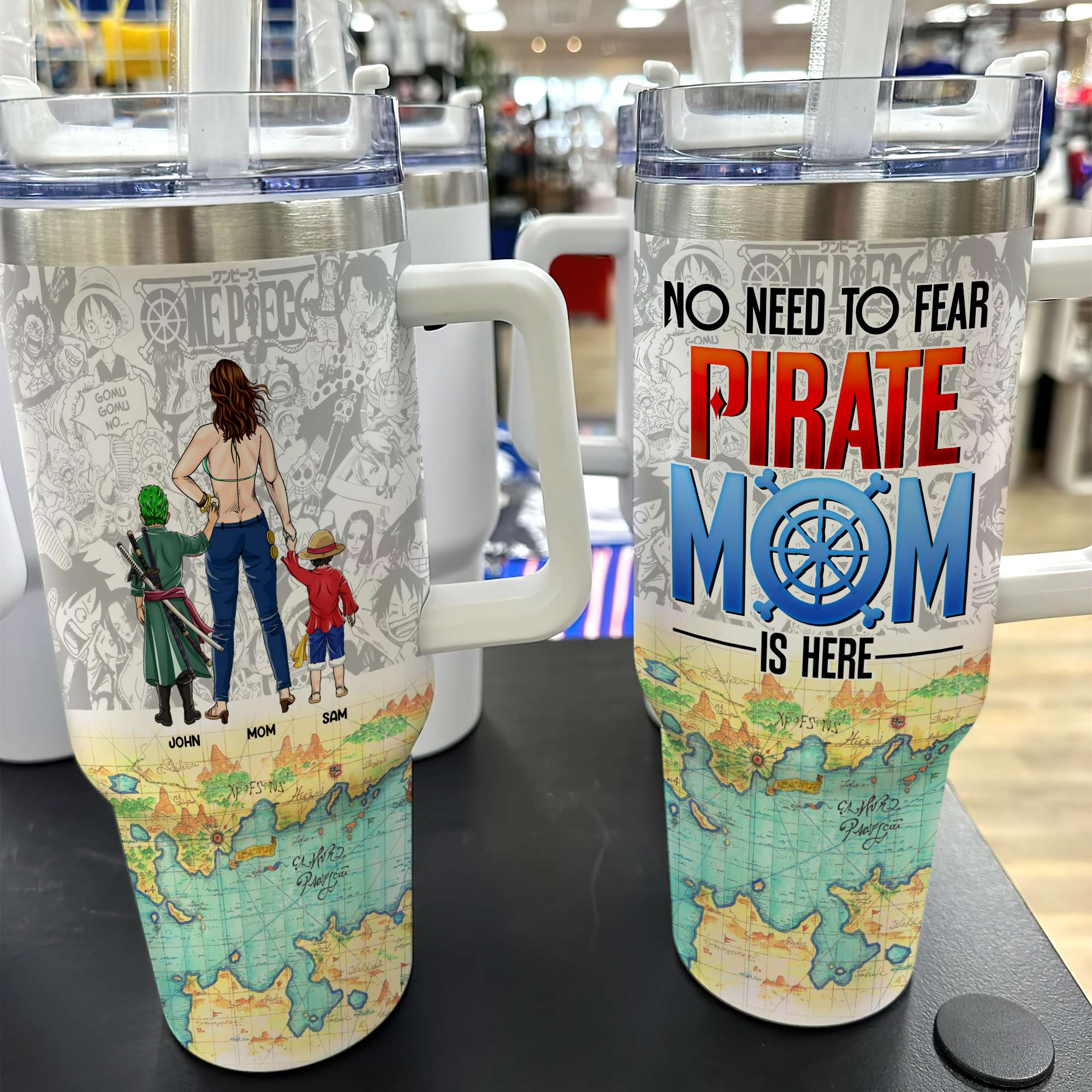 Personalized Pirate Mom Adventure Tumbler Tumbler Cup PopCulturePrints