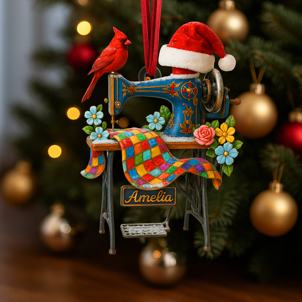 Sewing Machine Christmas Ornament - A Perfect Personalized Gift for Seamstresses Ornament PopCulturePrints
