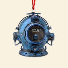 Load image into Gallery viewer, Personalized Scuba Diving Ornament - Custom Name Facemask Design Ornament PopCulturePrints
