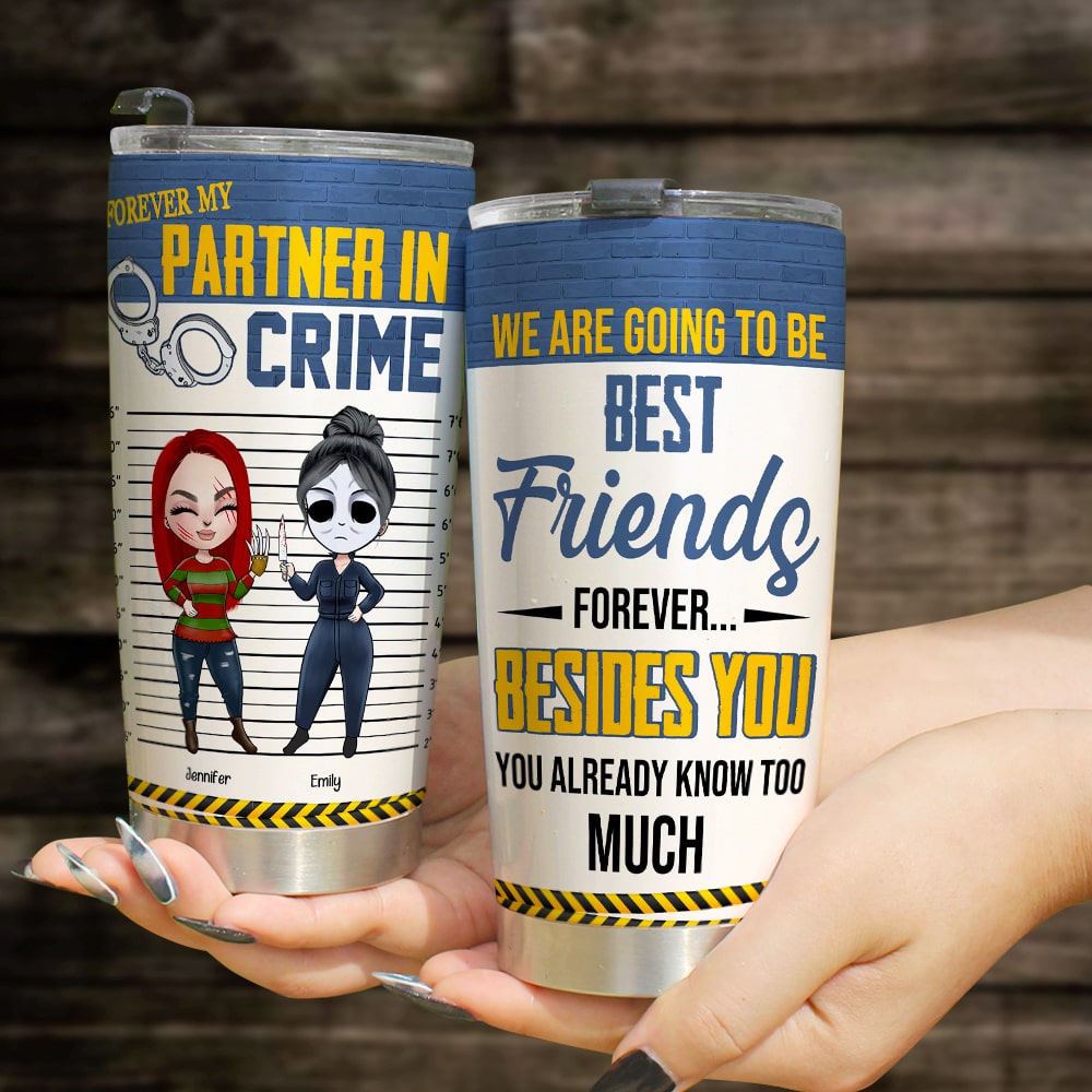 Personalized Best Friends Tumbler - Forever My Partner in Crime