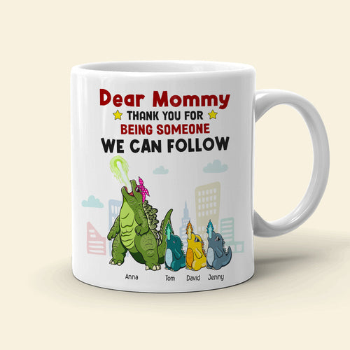 Personalized Mommy Dinosaur Mug - Family Thank You Gift Coffee Mug PopCulturePrints