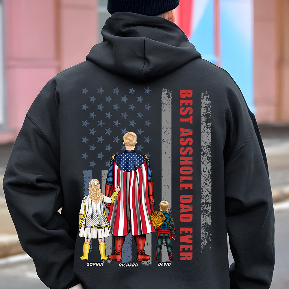 "Best Asshole Dad Ever" - Personalized Dad Shirt | Custom Gift for Fathers, Dads, and Grandfathers Shirts PopCulturePrints