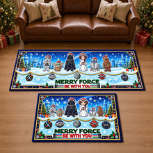 Load image into Gallery viewer, Merry Force Be With You - Personalized Universe War Family Christmas Runner Rug

