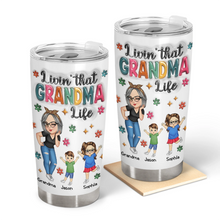 Load image into Gallery viewer, Livin&#39; That Grandma Life - Personalized 3D Inflated Effect Tumbler - Perfect Gift for Grandma Tumbler PopCulturePrints
