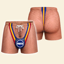 Load image into Gallery viewer, Unleash Fun in the Sun - Race Day Energy Men's Beach Shorts - Personalized Gifts for Him
