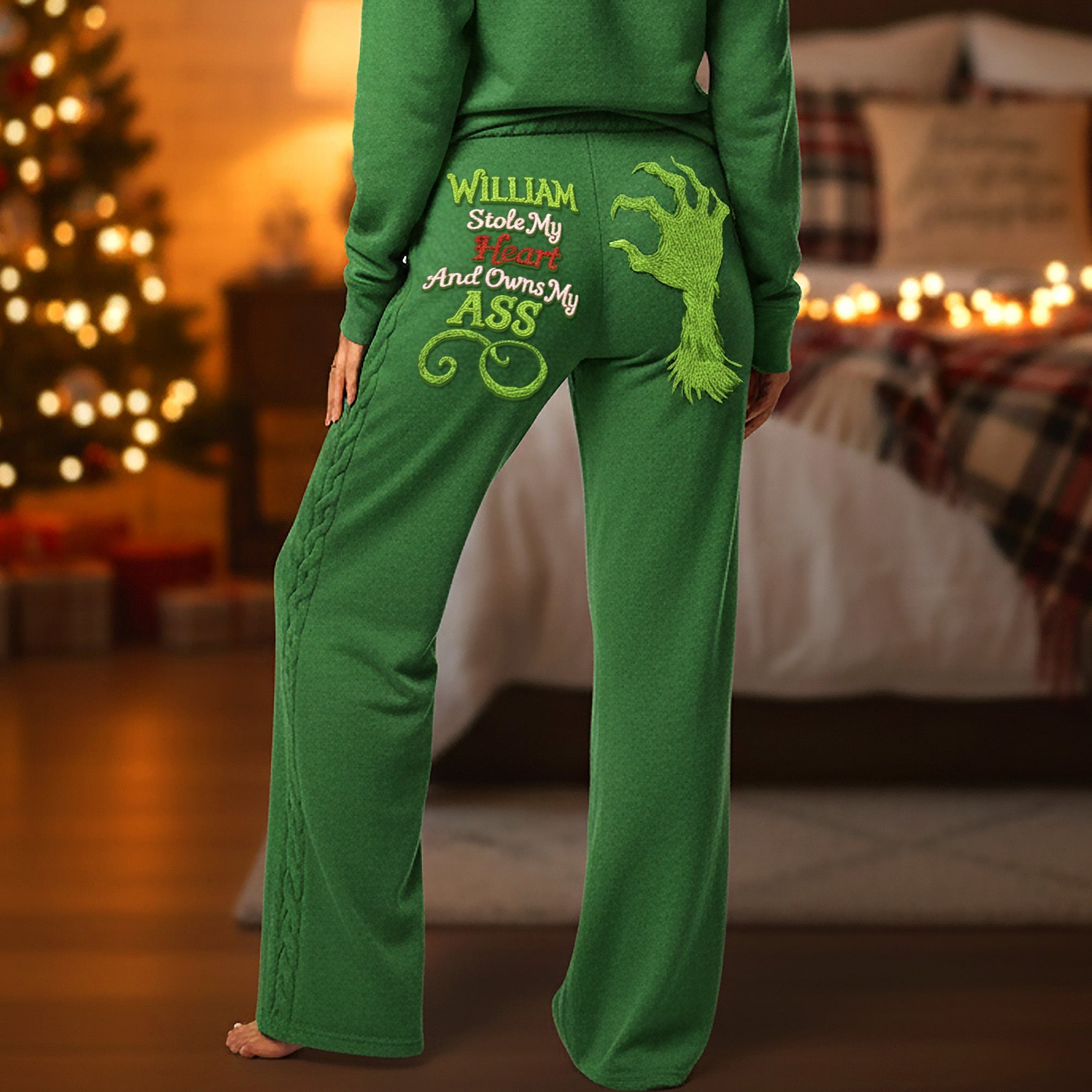“William Stole My Heart” - Personalized Pajama Pants for Her - Perfect Christmas Gift Pajama Pant PopCulturePrints