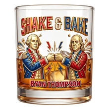Load image into Gallery viewer, "Shake &amp; Bake!" Celebrate 250 Years of USA - Personalized Round Glass - Unique Gifts for History Buffs, Collectors &amp; Friends Glass PopCulturePrints
