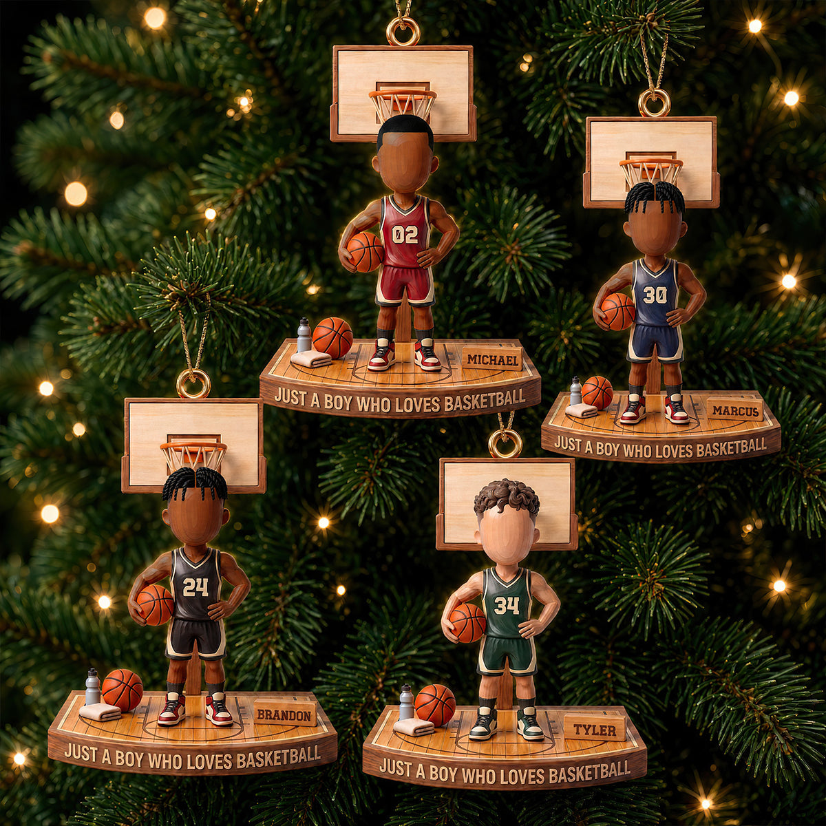 Just a Boy Who Loves Basketball - Personalized Christmas Ornament