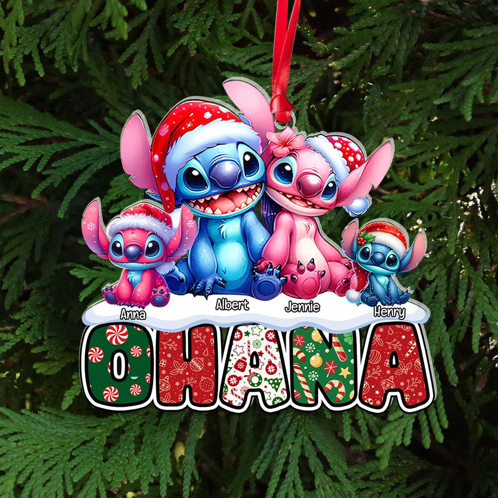 Custom Family Christmas Ornament - Ohana Edition Ornament PopCulturePrints