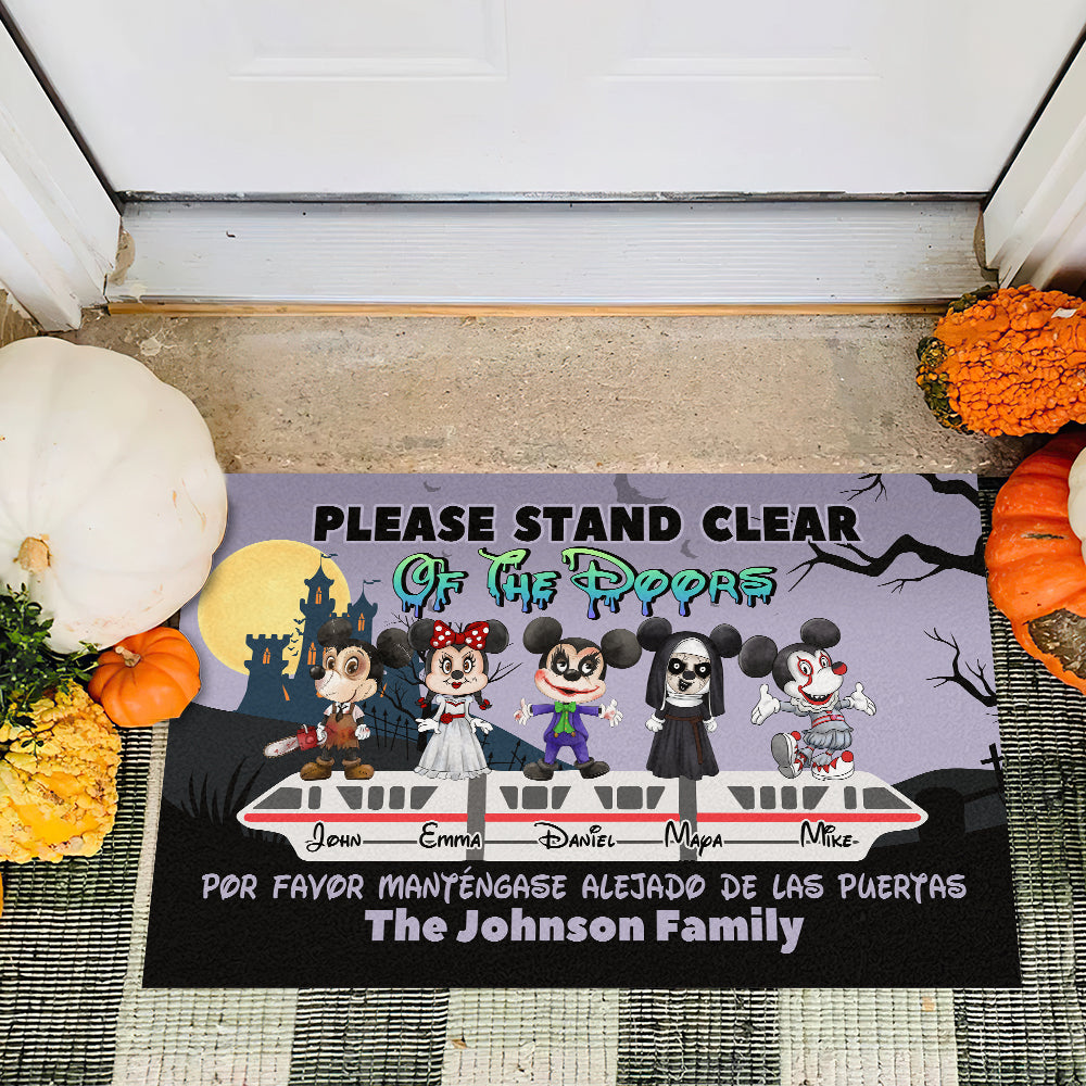 Halloween Personalized Family Doormat - Please Stand Clear Of The Doors Doormat PopCulturePrints