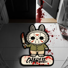 Load image into Gallery viewer, Welcome to Your Nightmare – Creepy Bunny Horror Doormat - Custom Personalized Gift for Horror Fans Doormat PopCulturePrints
